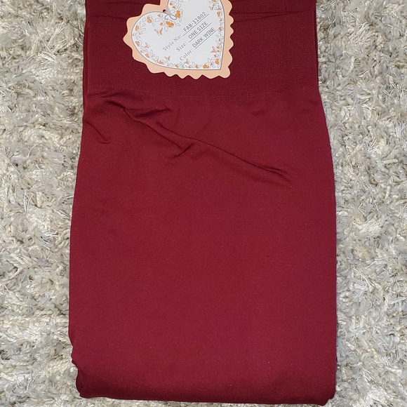 Wine fleece lined leggings - Picture 5 of 8